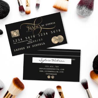 Lashes Credit Card Styled Black  Gold