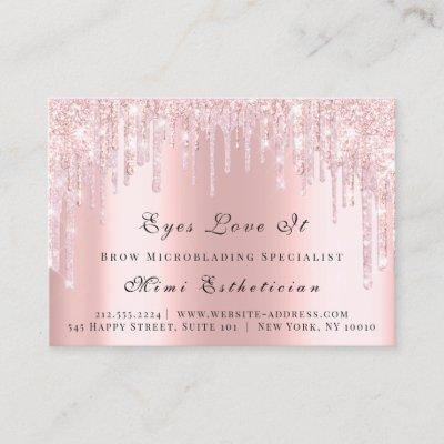 Lashes Extension Aftercare Instruction Pink Drips Appointment Card