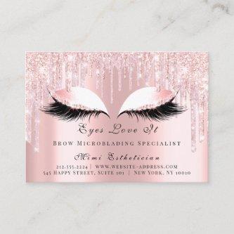 Lashes Extension Aftercare Instruction Pink Rose Appointment Card
