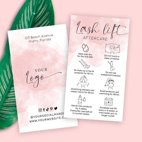 Lashes Lift & Tint Care Guide Blush Watercolor