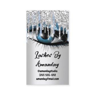 Lashes Makeup Artist Drips Blue QR Code Logo