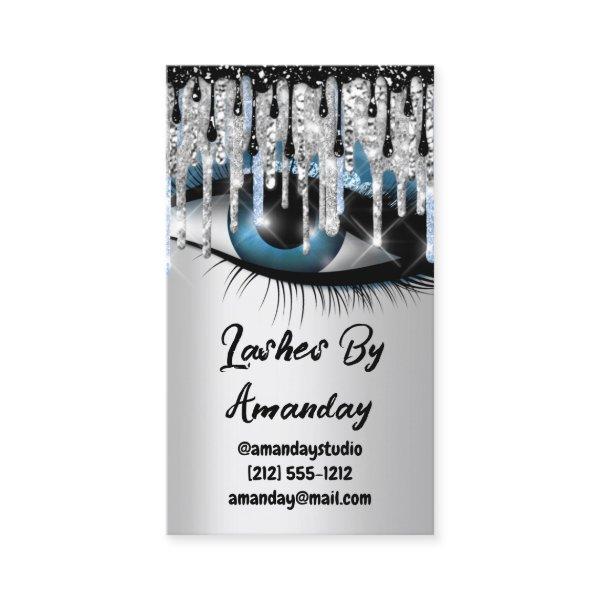 Lashes Makeup Artist Drips Blue QR Code Logo Wow