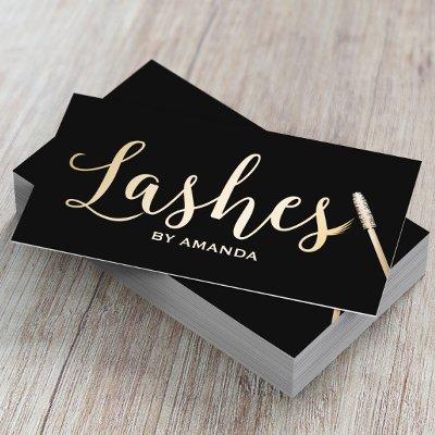 Lashes Makeup Artist Modern Black & Gold
