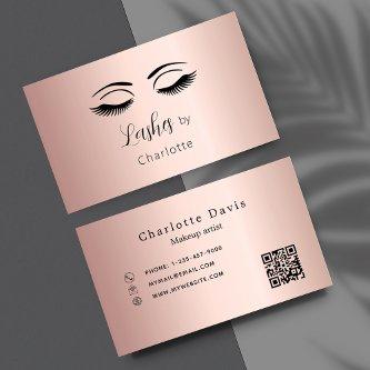 Lashes makeup artist rose gold QR code