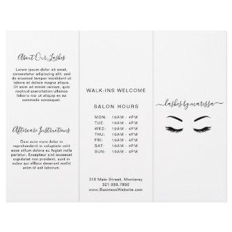 Lashes Minimalist Black and White Trifold Brochure