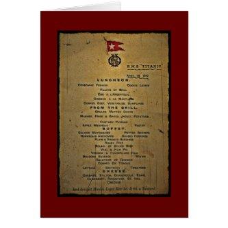 Last Menu RMS Titanic