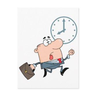 late for work funny cartoon postcard