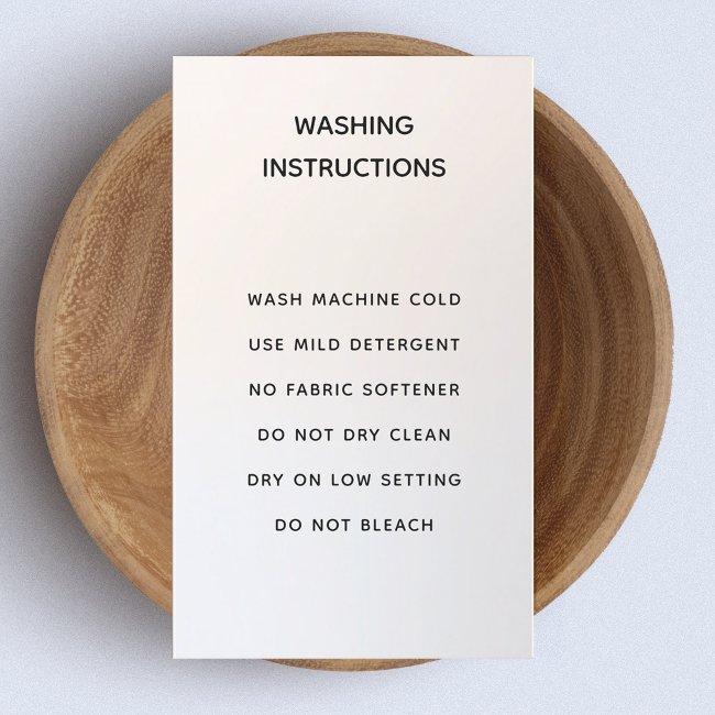 Laundry Washing Instructions - Simple Modern