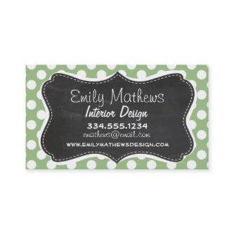 Laurel Green Polka Dots; Chalkboard look