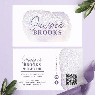 Lavender and Lilac Glitter Social Media QR Code