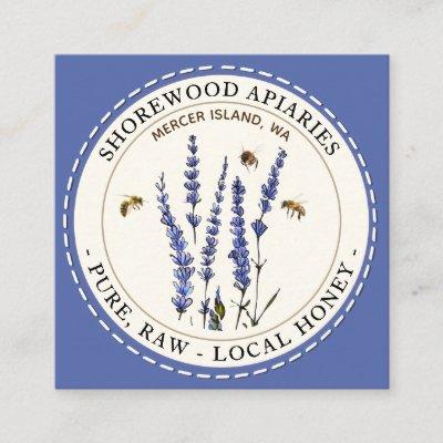 Lavender & Bees Honey Label Square