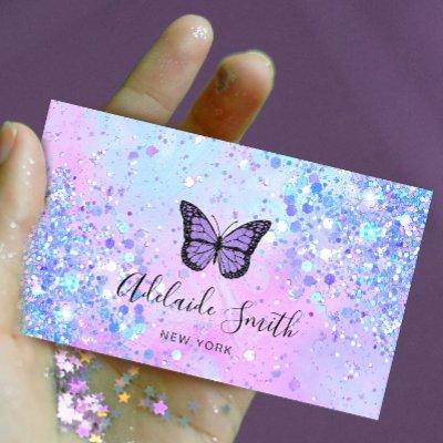 lavender butterfly simulated chunky glitter