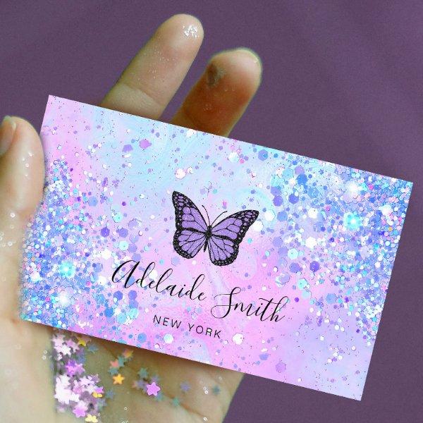 lavender butterfly simulated chunky glitter