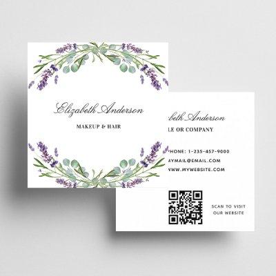 Lavender eucalyptus greenery QR code Square