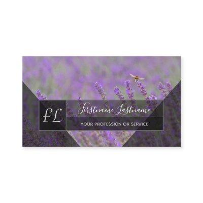 Lavender field bumblebee gray triangles monogram b