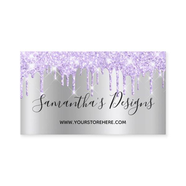 Lavender Glitter Drips Silver Ombre Online Store