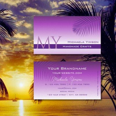Lavender Gradient with Palm Leaf Monogram Simply