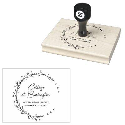 Lavender Hearts Wreath Rubber Stamp
