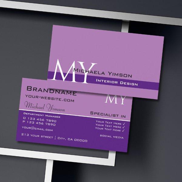 Lavender Purple Classic with Initials Professional