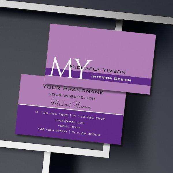 Lavender Purple Classic with Monogram Professional