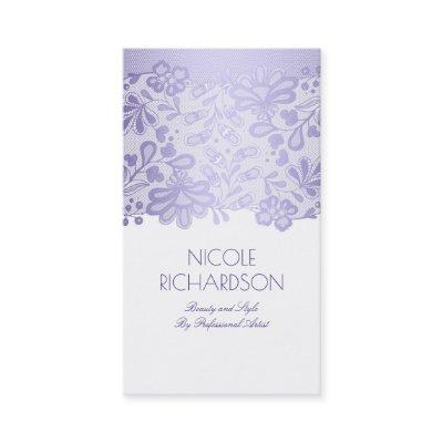 Lavender Purple Lace Elegant Vintage White
