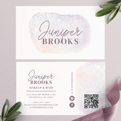 Lavender Silver Social Media QR Code Glitter