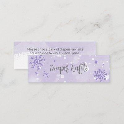 Lavender Snowflakes Baby Shower Diaper Raffle Encl Mini