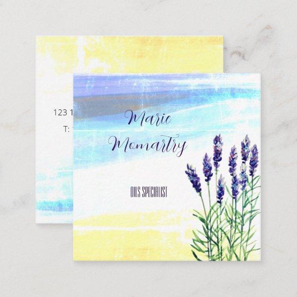 Lavender watercolor painting square