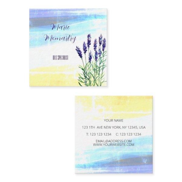 Lavender watercolor painting square