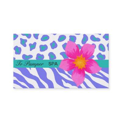 Lavender, White, Teal Floral Zebra & Cheetah Skin