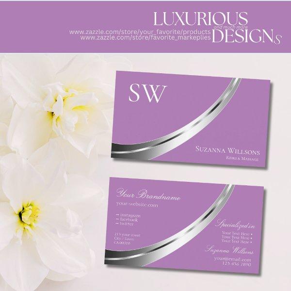 Lavender with Silver Decor and Monogram Stylish
