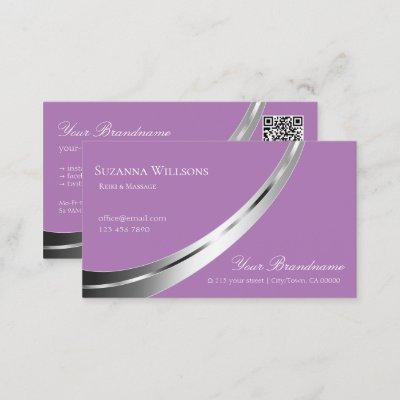 Lavender with Silver Decor and QR-Code Stylish