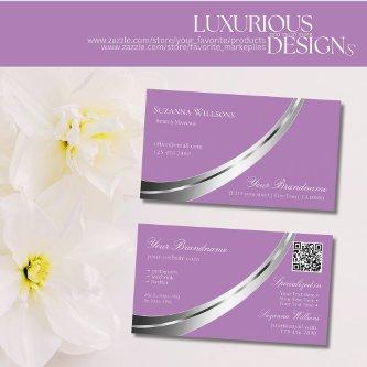 Lavender with Silver Decor and QR-Code Stylish