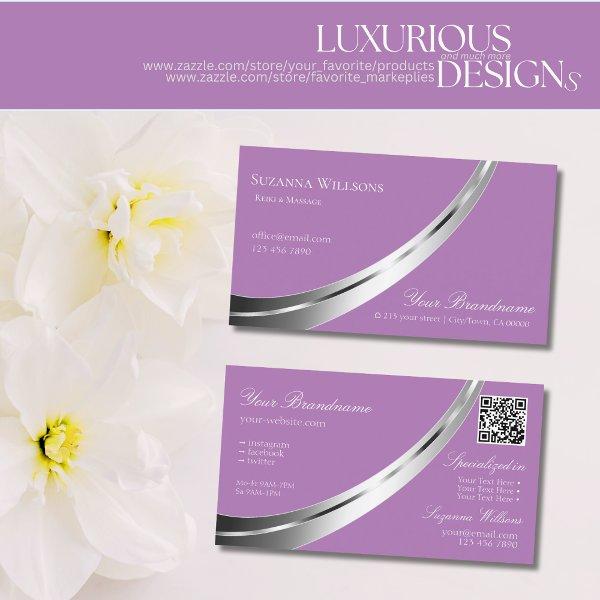 Lavender with Silver Decor and QR-Code Stylish