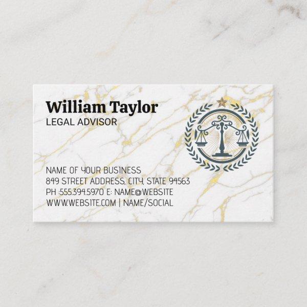 Law Justice Logo | Gold Marble