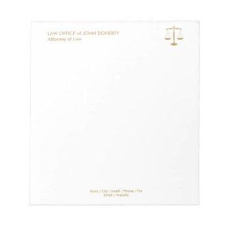 LAW OFFICE | Classic Scales Of Justice Notepad