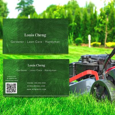 Lawn care gardening grass mower handyman QR code
