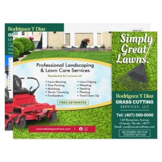 Lawn Care Grass Cutting Landscape 8.75"x6.5" EDDM Menu