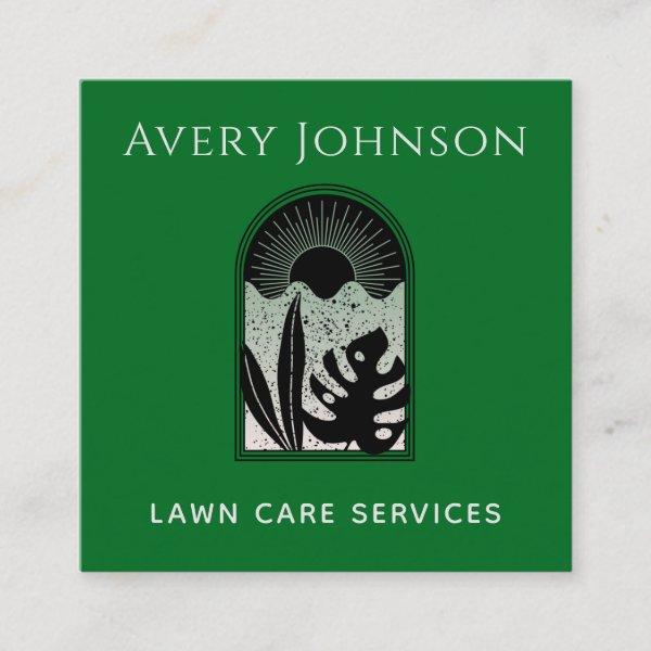 Lawn Care Landscaping Art Deco Modern Tropical  Square