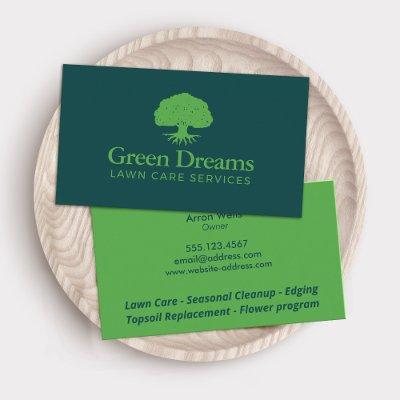 Lawn Care Landscaping Green Tree with Roots