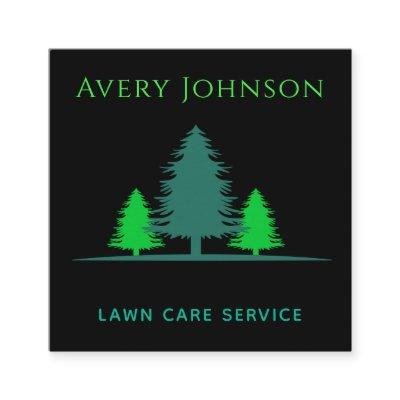 Lawn Care Landscaping Lonely Pine Trees Green Neon Square