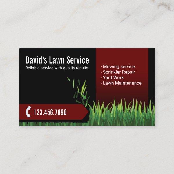 Lawn Care Landscaping Mowing Black & Red