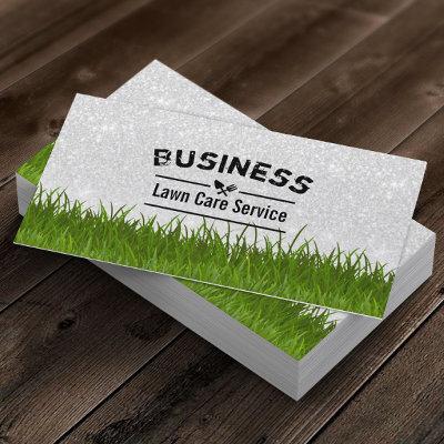 Lawn Care & Landscaping Service Silver Glitter