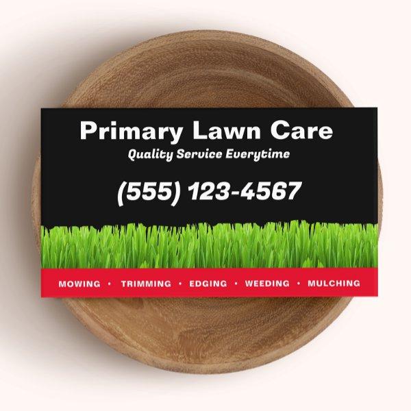 Lawn Care Mowing Landscaping Red Black