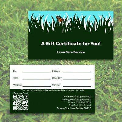 Lawn Care Service Company Gift Certificate