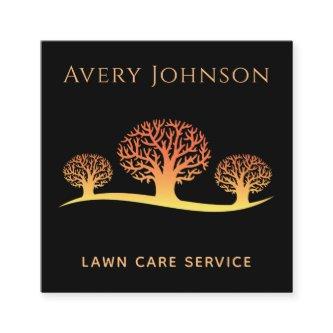 Lawn Care Service Vibrant Orange Trees Modern Cool Square