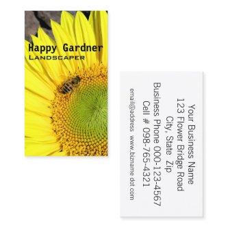 Lawn Maintenance Sunflower and Bee Photo