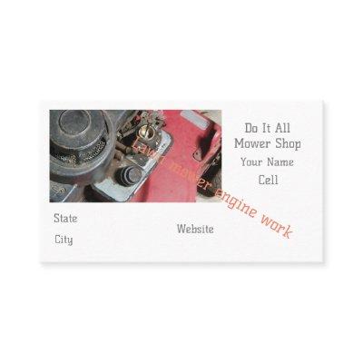 Lawn mower repair shop