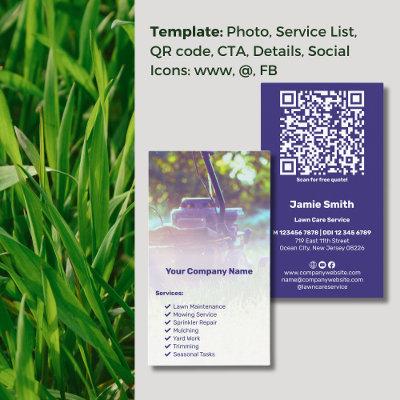 Lawn Service Branding QR Code Photo Lawn Mower