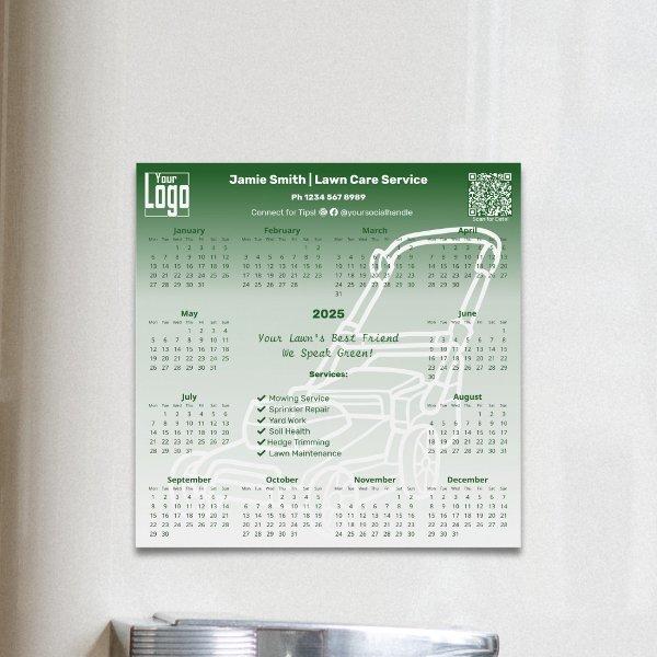 Lawn Service List Mower 2025 Calendar Magnet